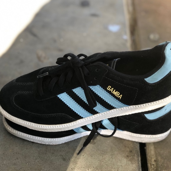 adidas samba blue stripe